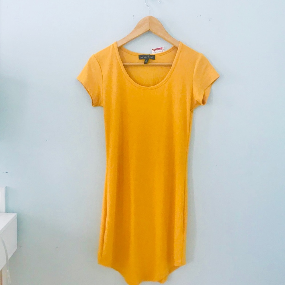 Mustard Yellow Bodycon T- Shirt Dress